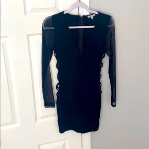 Charlotte Russe black strappy mesh dress